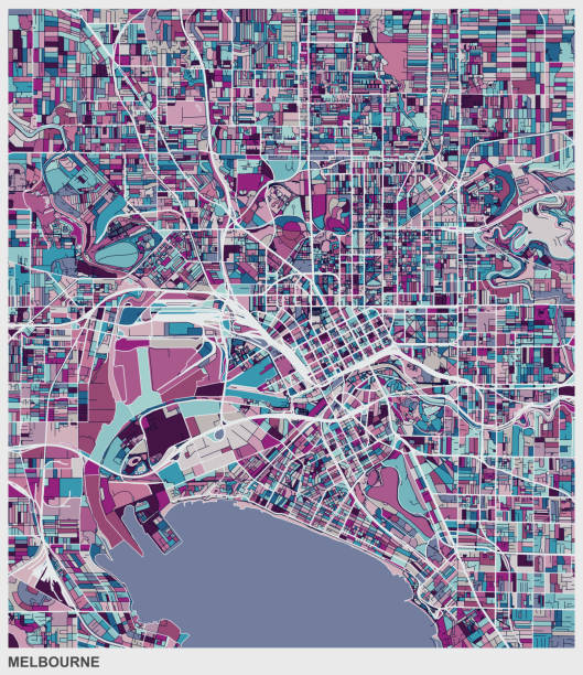 Illustrated street map of Melbourne