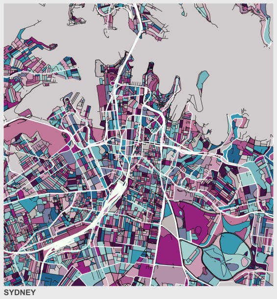 Illustrated street map of Sydney